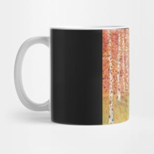 Along an Autumn Path through the Birches Mug